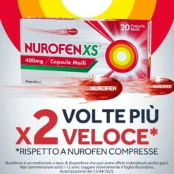 NurofenXS 400mg Ibuprofene Antidolorifico, 20 capsule molli