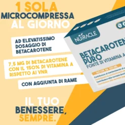 Nutracle Betacarotene 100mg Integratore Pelle Vista e Difese, 160 Compresse