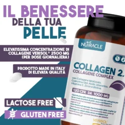 Nutracle Collagen 2.5 - Integratore alimentare per pelle, capelli e unghie, 120 compresse