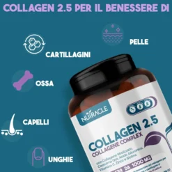 Nutracle Collagen 2.5 - Integratore alimentare per pelle, capelli e unghie, 120 compresse