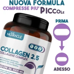 Nutracle Collagen 2.5 - Integratore alimentare per pelle, capelli e unghie, 120 compresse