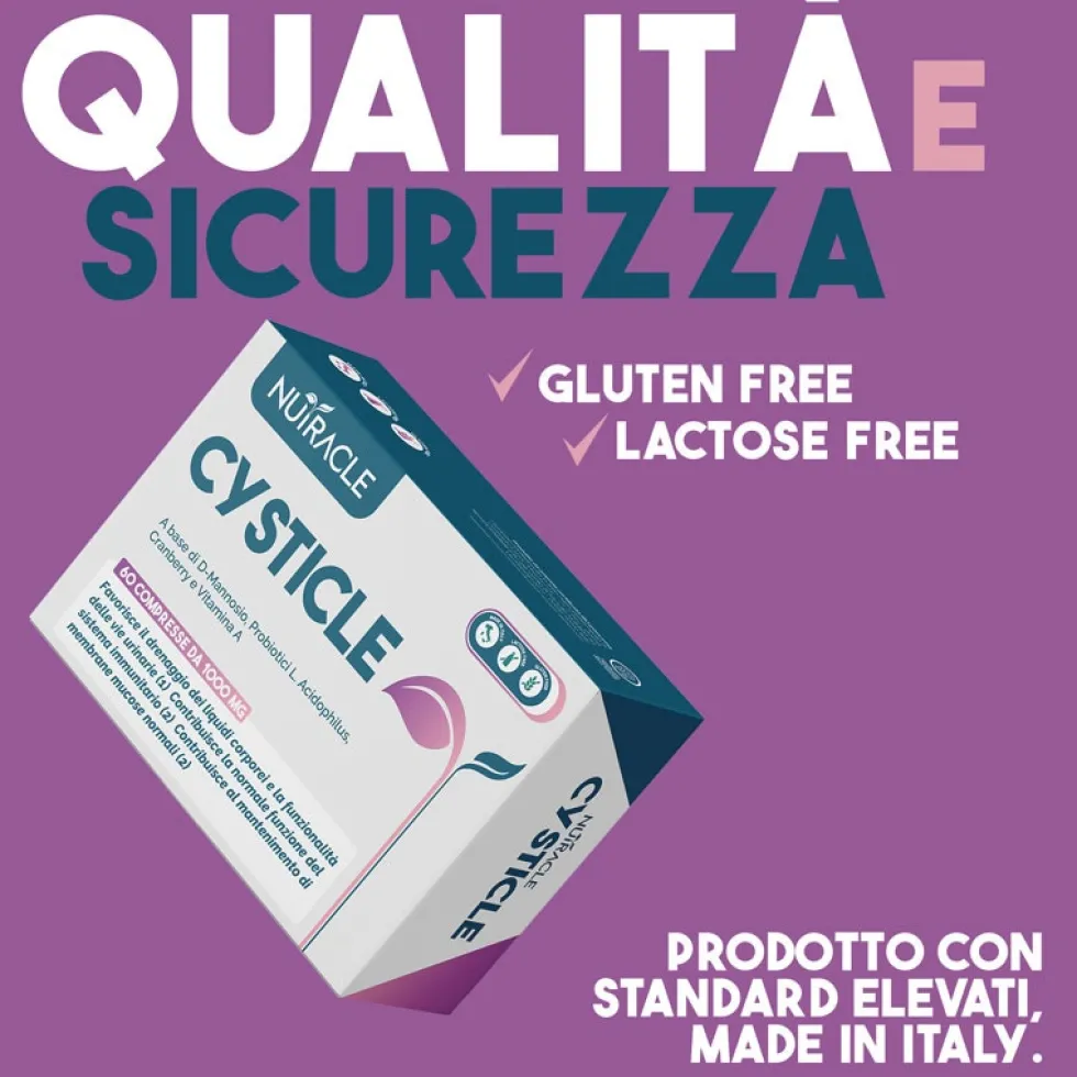 Nutracle Cysticle 1000mg Integratore Vie Urinarie e Difese, 60 Compresse