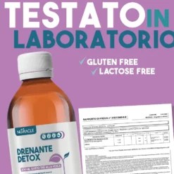Nutracle Drenante Detox Integratore Drenaggio e Microcircolo Gusto Tè alla Pesca, 200ml