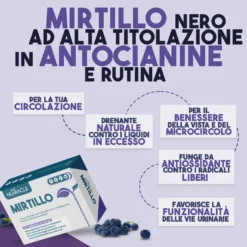 Nutracle Mirtillo Nero 600mg Integratore Microcircolo Drenaggio e Vie Urinarie, 60 Compresse