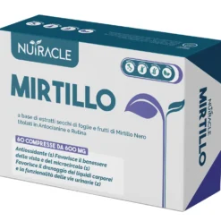 Nutracle Mirtillo Nero 600mg Integratore Microcircolo Drenaggio e Vie Urinarie, 60 Compresse