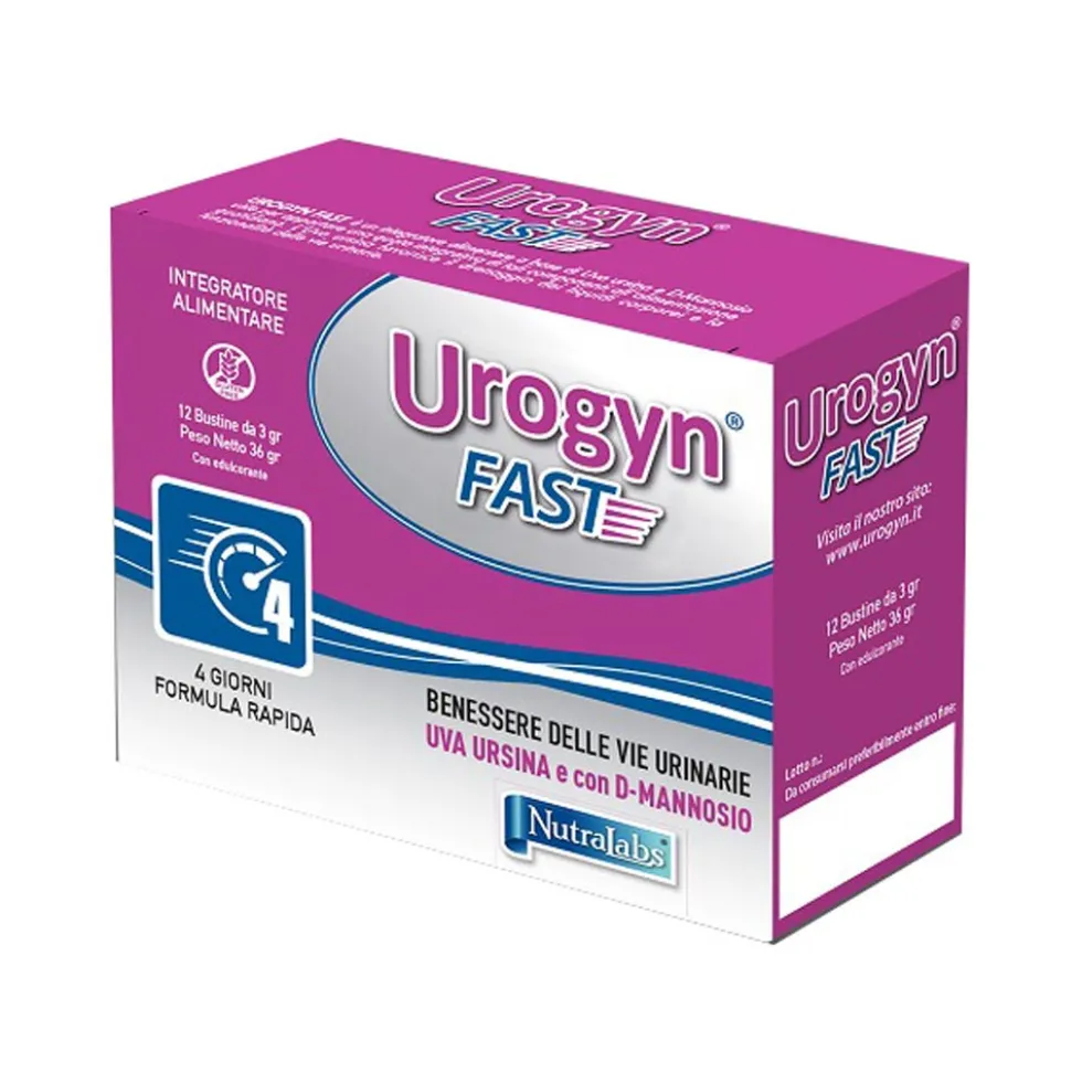 Nutralabs Urogyn Fast Integratore Alimentare Vie Urinarie, 12 Bustine
