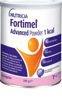 Nutricia Fortimel Advanced Powder Supplemento Nutrizionale in Polvere a base di Sieroproteine Gusto Fragola, 280g
