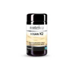 Nutriva Vegan K2 - Integratore alimentare di vitamina K2 vegetale per le ossa, 30 compresse