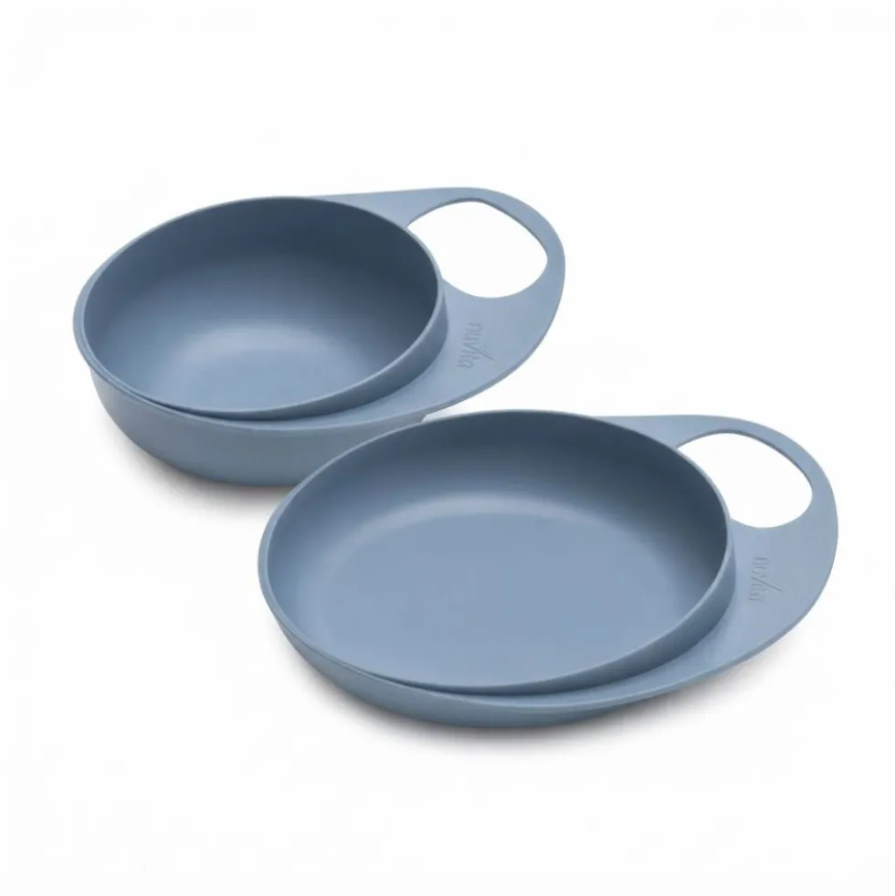 Nuvita Easy Eating Set piattino e ciotola per lo svezzamento colore powder blue