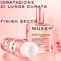 Nuxe Huile Prodigieuse Florale - Olio secco in roll-on per idratare viso, corpo e capelli, 60 ml
