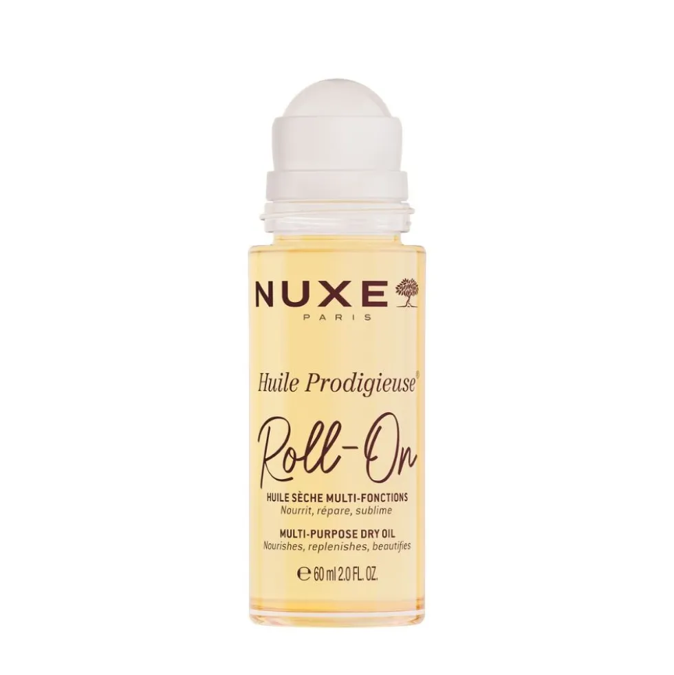 Nuxe Huile Prodigieuse Roll-On - Olio secco multiuso idratante per viso, corpo e capelli, 60 ml
