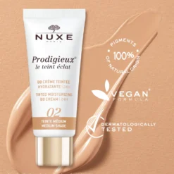 Nuxe Prodigieux Le Teint Eclat - Crema colorata tonalità media per uniformare e illuminare, 30 ml