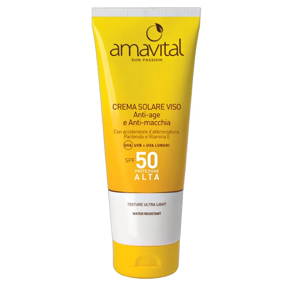 Oficine Clemàn Amavital Sun Passion - Crema solare viso SPF 50 contro le rughe e le macchie, 75 ml