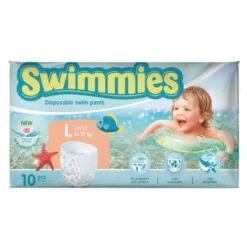 Ontex Swimmies - Pannolini a mutandina per il mare e la piscina taglia L 12-17 kg, 10 pezzi