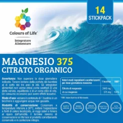 Optima Naturals Colours Of Life - Magnesio 375 Citrato Organico, 14 Stick