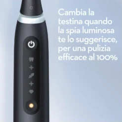 Oral-B iO 5S Bianco - Spazzolino elettrico per l'igiene orale, 1 spazzolino con testina e custodia
