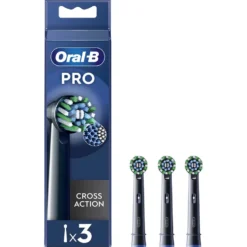 Oral-B Pro Cross Action Black Testine di Ricambio, 3 Testine