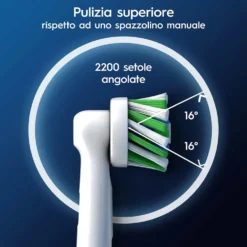 Oral-B Pro Cross Action Testine di Ricambio Spazzolino Elettrico, 3 Pezzi