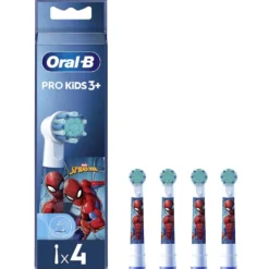 Oral-B Testine di Ricambio PRO Kids con Spiderman, 4 Testine