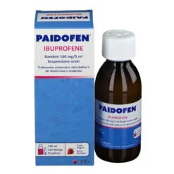 Paidofen Bambini Ibuprofene 100 mg/5ml Sospensione Orale Gusto Fragola Senza Zucchero, 150ml