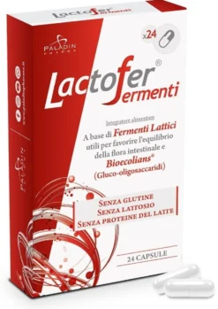 Paladin Pharma Lactofer Fermenti - integratore per intestino e flora batterica, 24 capsule