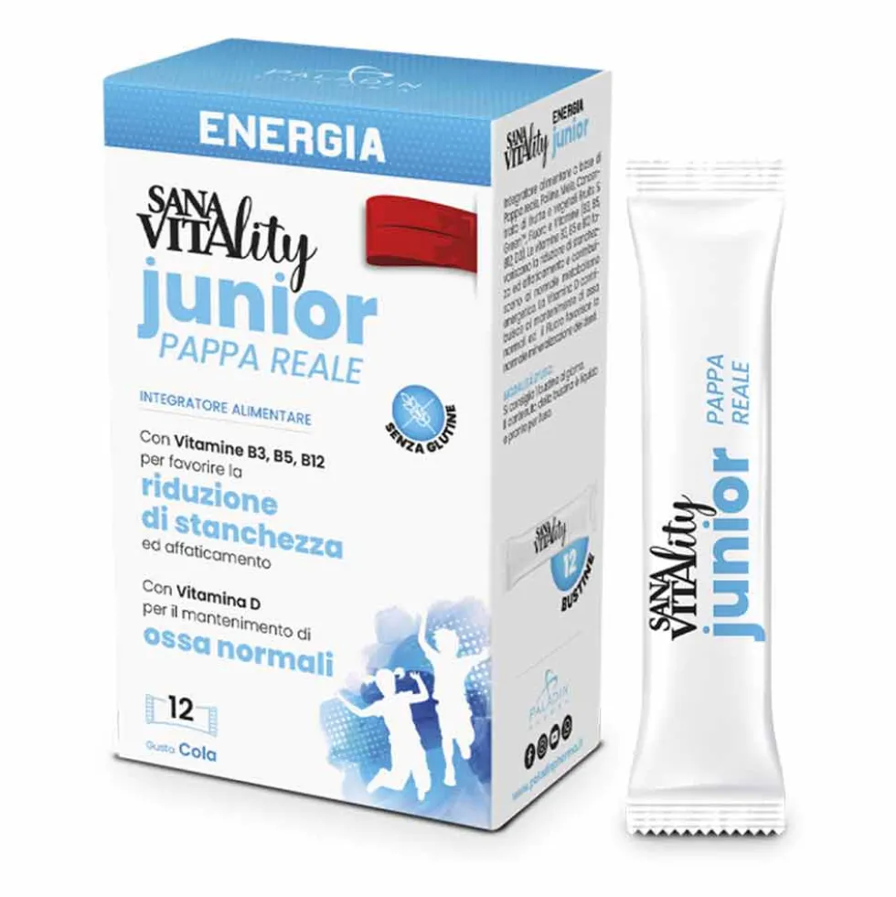 Paladin Pharma Sanavitality - Energia Junior Pappa Reale Integratore, 12 Stick P