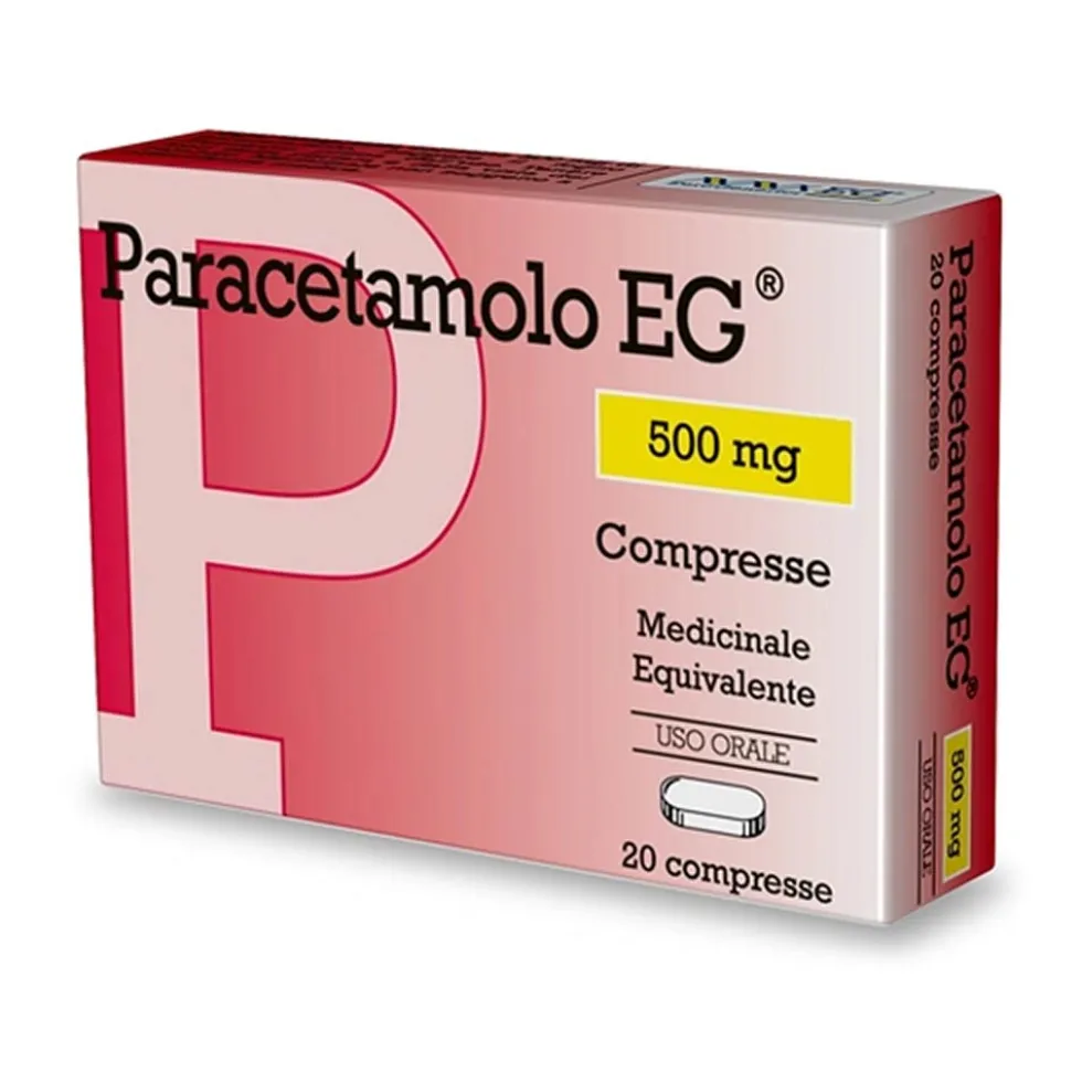 Paracetamolo Eg 500mg Antipiretico e Antidolorifico, 20 Compresse