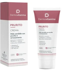 Pasquali Dermovitamina Prurito - Crema corpo lenitiva contro il prurito, 50 ml
