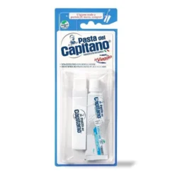 Pasta del Capitano Kit in Viaggio - Kit per igiene orale antiplacca, spazzolino e dentifricio 25 ml