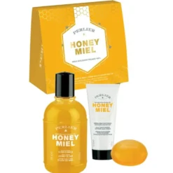 Perlier Honey Miel - Cofanetto regalo idratante con bagno crema, crema mani e sapone, 3 pezzi
