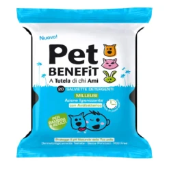 Pet Benefit Salviette detergenti - Salviette antibatteriche dopo il contatto con animali, 20 pezzi
