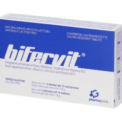 Pharmaguida Bifervit - integratore acido folico Supporto per la carenza di ferro, 30 compresse