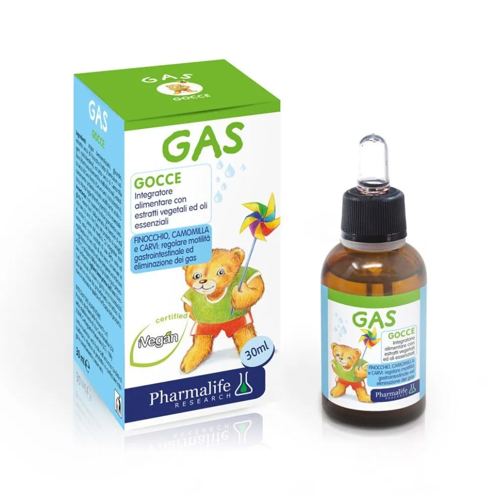 Pharmalife Research GAS Gocce Integratore Bambini Eliminazione Gas Intestinali, 30ml