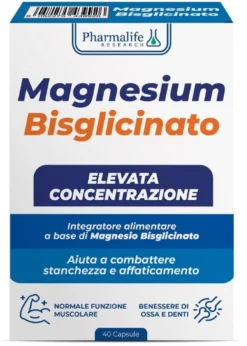 Pharmalife Research Magnesio Bisglicinato - Integratore per i muscoli e la stanchezza, 40 capsule