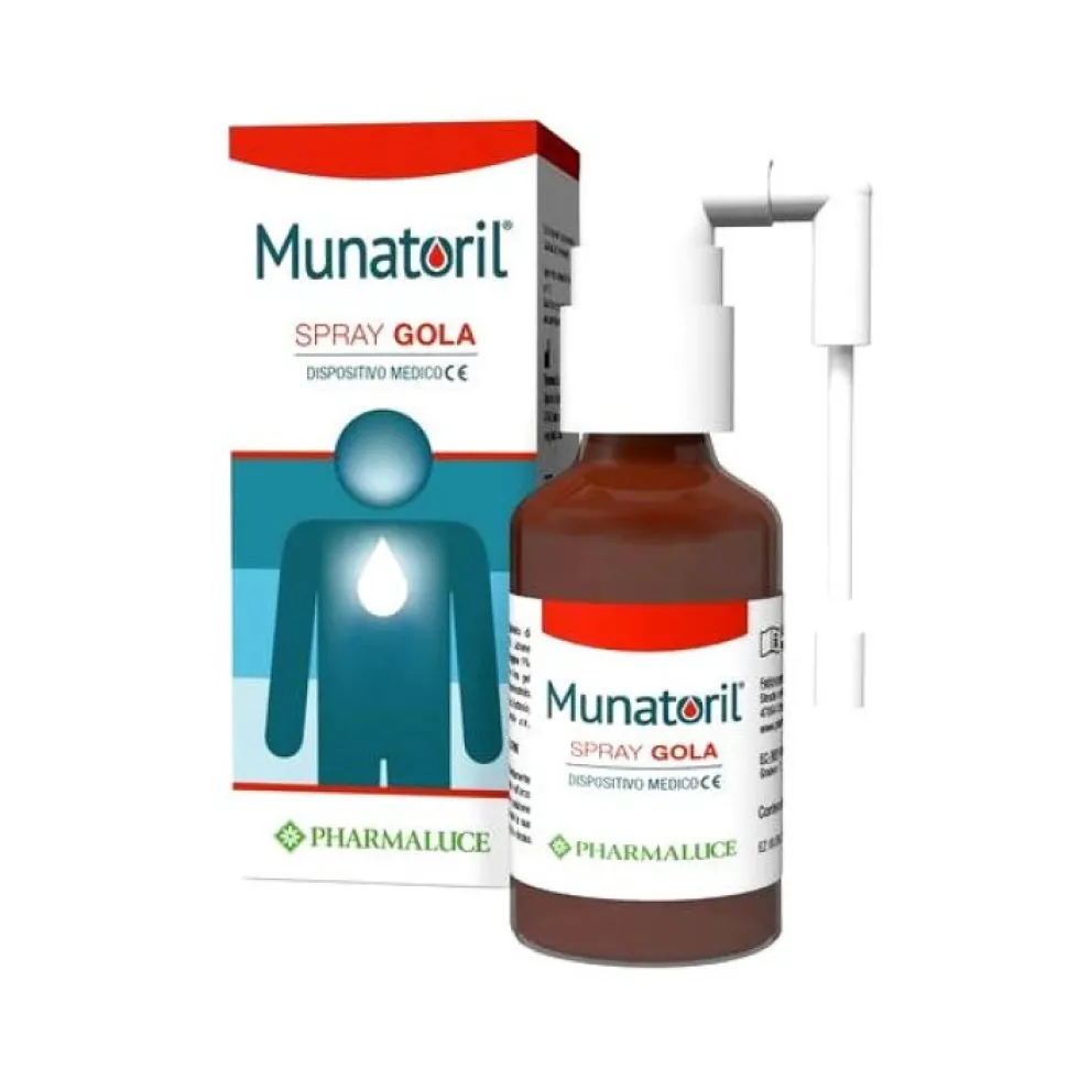 Pharmaluce Munatoril - Spray gola dolore per alleviare l'irritazione e il bruciore, 30 ml