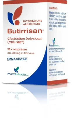 Pharmextracta Butirrisan integratore alimentare - Probiotico per la flora batterica, 90 compresse