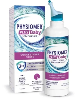 Physiomer Plus Baby - Spray nasale naturale decongestionante per bambini, flacone da 115 ml