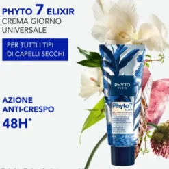 Phyto 7 Elixir Crema da Giorno Universale Capelli Secchi Molto Secchi Nutrimento Quotidiano, 50ml