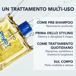 Phyto 7 Elixir Intense Huile Olio Sublimante Disciplinante Capelli Spessi Secchi e Danneggiati, 100ml