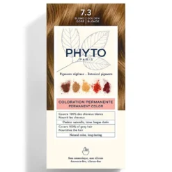 Phyto PhytoColor 7.3 Biondo Dorato - Colorazione permanente nutriente per capelli bianchi, 1 kit