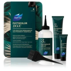 Phyto PhytoColor Box 4 Castano - Kit di colorazione permanente per i capelli bianchi, 182 ml