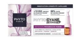 Phyto Phytocyane Intensive+ - Siero anticaduta progressiva per le donne, 12 fiale da 5 ml