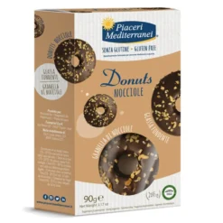 Piaceri Mediterranei Donuts Nocciole Ciambelle Con Glassa Fondente, 90g