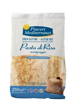 Piaceri Mediterranei Pasta di Riso Semigreggio - Farfalle Senza Glutine, 250g