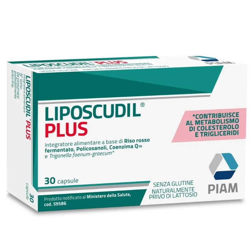 Piam Farmaceutici Liposcudil Plus - integratore per il controllo del colesterolo, 30 capsule