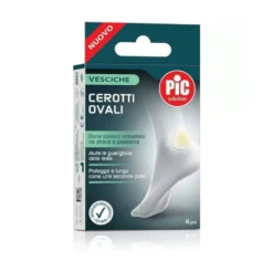 Pic Cerotti ovali per vesciche - Medicazione idrocolloidale per il sollievo dal dolore, 6 pezzi