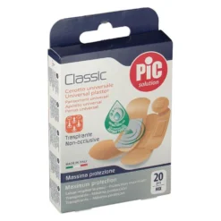 Pic Classic - Cerotto universale traspirante con tampone antibatterico, 20 cerotti misti