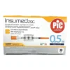 Pic Insumed - Siringhe per l'iniezione di insulina con ago 29G x 12,7 mm, 30 pezzi da 0,5 ml