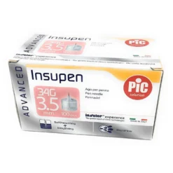 Pic Insupen Advanced - Aghi per penna 34G x 3,5 mm per l'iniezione di insulina, 100 pezzi