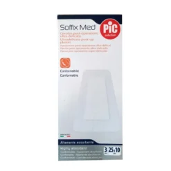 Pic Soffix Med - Cerotto antibatterico per le ferite chirurgiche, 3 cerotti da 25x10 cm